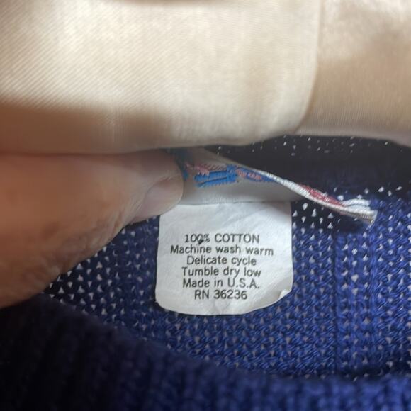 Vintage Rose Brand Short Sleeve Sweater Blue White Medium - Picture 3 of 5